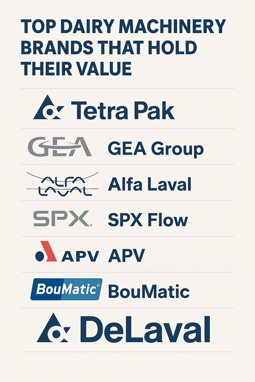Top Dairy Machinery Brands That Hold Their Value